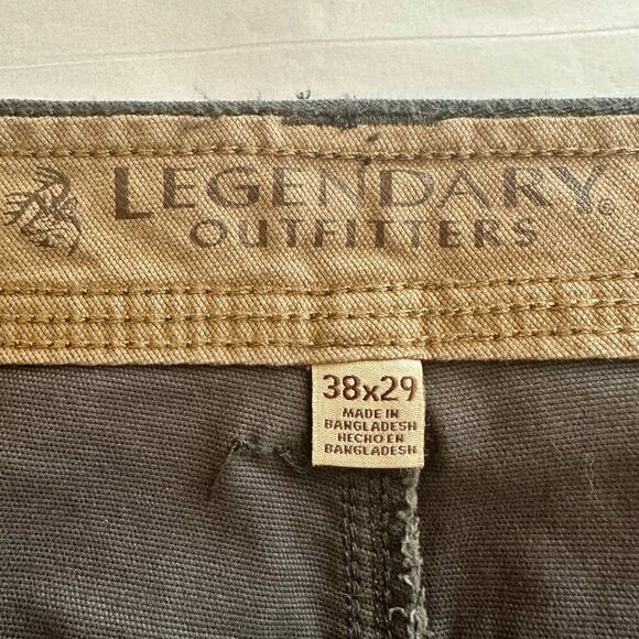 Legendary Outfitters Stretch Canvas Pants Men's Size 38X29 Gray Relaxed Fit - Picture 3 of 12